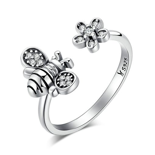 Inel reglabil din argint Silver Daisy Bee-Inele