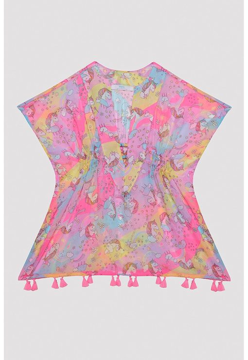 Kaftan cu imprimeu unicorn-FETE-IMBRACAMINTE/Costume de baie