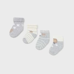 Mayoral Newborn sosete bebe 4-pack culoarea gri-Îmbrăcăminte