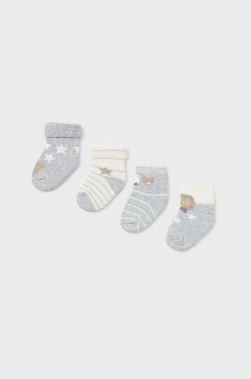 Mayoral Newborn sosete bebe 4-pack culoarea gri-Îmbrăcăminte