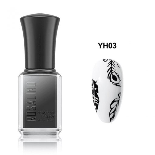 Oja pentru stampila Rosalind negru- YH03 - YH03 - Everin.ro-NAIL ART ❤️ > Matrite si oja stampila