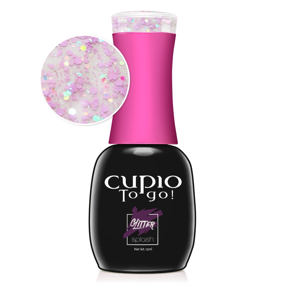 Oja semipermanenta Cupio To Go! Glitter Splash - Lavander Confetti 15 ml-Manichiura-Oje Semipermanente