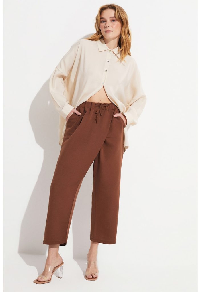 Pantaloni crop cu croiala dreapta-FEMEI-IMBRACAMINTE/Pantaloni si colanti