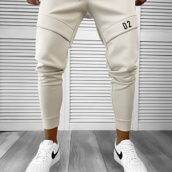 Pantaloni de trening bej conici 12180 O2-5.2-Pantaloni > Pantaloni de trening