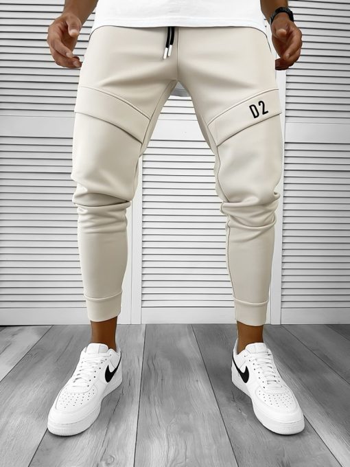 Pantaloni de trening bej conici 12180 O2-5.2-Pantaloni > Pantaloni de trening