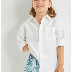 Pantaloni scurti de baie cu imprimeu tropical-BAIETI-IMBRACAMINTE/Costume de baie