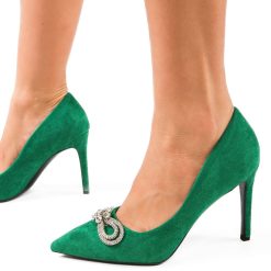 Pantofi cu toc Chalk Verzi 2