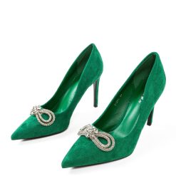 Pantofi cu toc Chalk Verzi 4