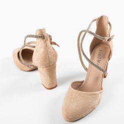 Pantofi cu toc Santos Bej 5