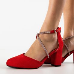 Pantofi cu toc Santos Rosii 2