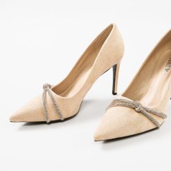 Pantofi cu toc Titaniu Bej 5