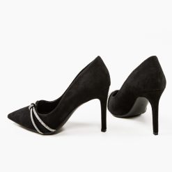 Pantofi cu toc Titaniu Negri 6