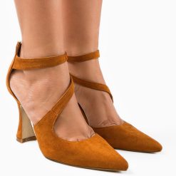 Pantofi dama Abdur Camel-Pantofi cu toc-Pantofi cu toc