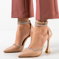 Pantofi dama Bark Nude-Pantofi cu toc-Pantofi cu toc