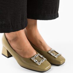 Pantofi dama Blevins Khaki-Pantofi cu toc-Pantofi cu toc