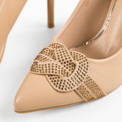 Pantofi dama Brown Bej 3
