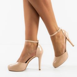 Pantofi dama Cryst Nude-Pantofi cu toc-Pantofi cu toc