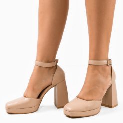 Pantofi dama Flynn Nude-Pantofi cu toc-Pantofi cu toc