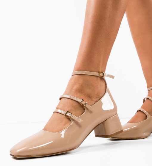 Pantofi dama Jona Nude-Pantofi cu toc-Pantofi cu toc