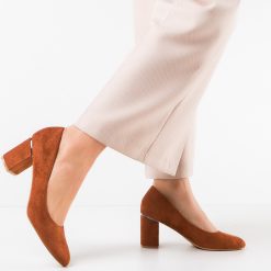 Pantofi dama Kyla Camel-Pantofi cu toc-Pantofi cu toc