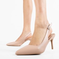 Pantofi dama Leroy Nude-Pantofi cu toc-Pantofi cu toc