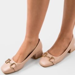 Pantofi dama Okafor Nude-Pantofi cu toc-Pantofi cu toc