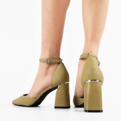 Pantofi dama Popey Khaki-Pantofi cu toc-Pantofi cu toc