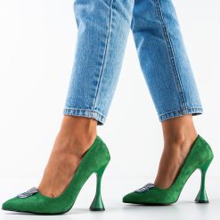 Pantofi dama Provok Verde 3-Pantofi cu toc-Pantofi cu toc