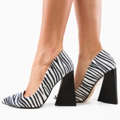 Pantofi dama Samplia Zebra-Pantofi cu toc-Pantofi cu toc