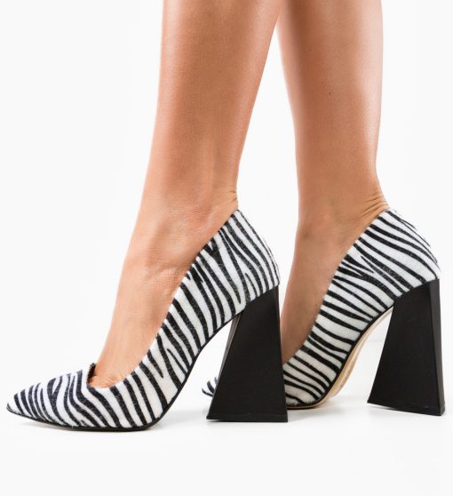 Pantofi dama Samplia Zebra-Pantofi cu toc-Pantofi cu toc