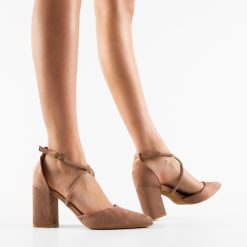 Pantofi dama Yunu Nude-Pantofi cu toc-Pantofi cu toc