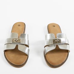 Papuci dama Daly Argintii 7