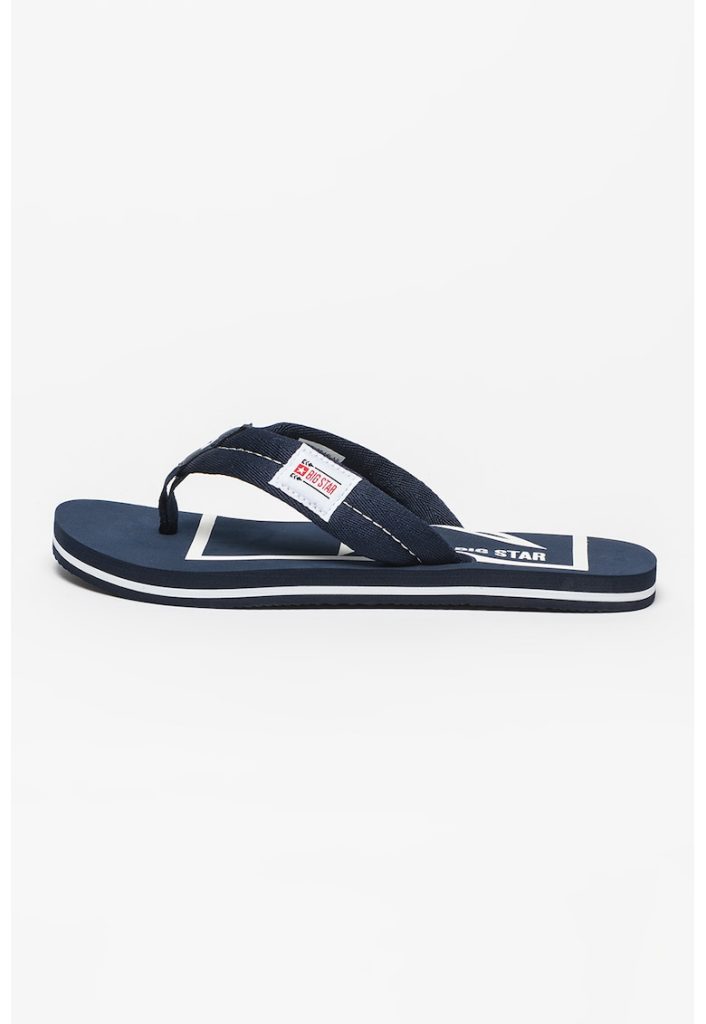 Papuci flip-flop cu aplicatie logo discreta-BARBATI-INCALTAMINTE/Papuci