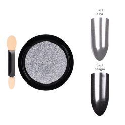 Pigment Unghii Mirror Powder LUXORISE Silver 2