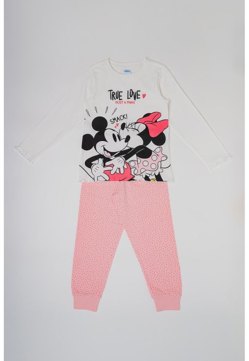 Pijama de bumbac cu Minnie si Mickey-FETE-IMBRACAMINTE/Pijamale si halate de baie