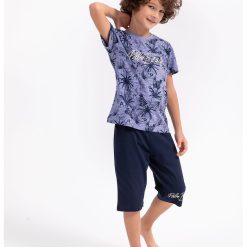 Pijama de bumbac cu model tropical-BAIETI-IMBRACAMINTE/Pijamale si halate de baie