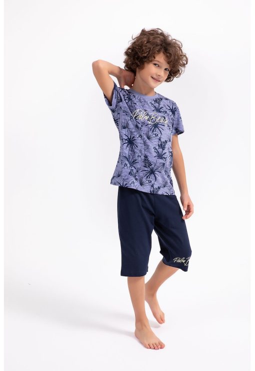 Pijama de bumbac cu model tropical-BAIETI-IMBRACAMINTE/Pijamale si halate de baie