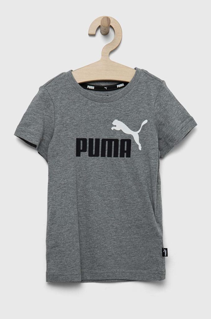 Puma tricou de bumbac pentru copii ESS+ 2 Col Logo Tee B culoarea gri