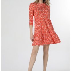 Rochie mini evazata cu imprimeu floral-FEMEI-IMBRACAMINTE/Rochii