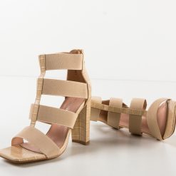 Sandale cu toc Ariya Bej 7