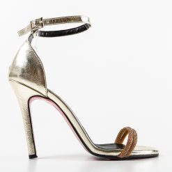 Sandale cu toc Blyana Aurii 4