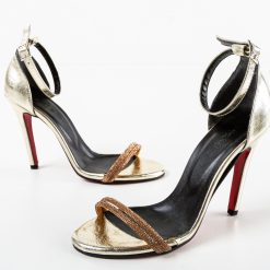 Sandale cu toc Blyana Aurii 7