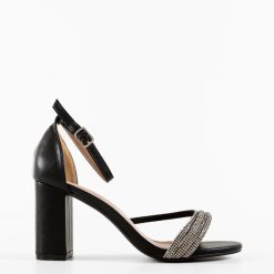 Sandale cu toc Chariss Negre 3