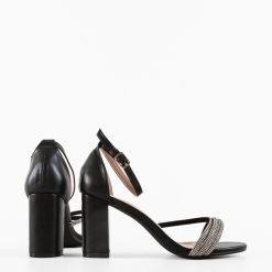 Sandale cu toc Chariss Negre 4