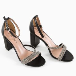 Sandale cu toc Chariss Negre 5