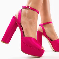 Sandale cu toc Gustavo Fuchsia-Sandale cu toc-Sandale cu toc