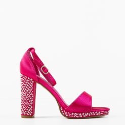 Sandale cu toc Hagen Fuchsia-Sandale cu toc-Sandale cu toc gros