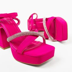 Sandale cu toc Jakki Fuchsia-Sandale cu toc-Sandale cu toc