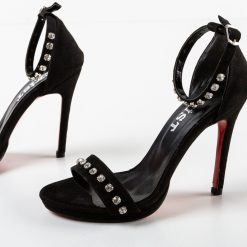 Sandale cu toc Jamio Negre 4