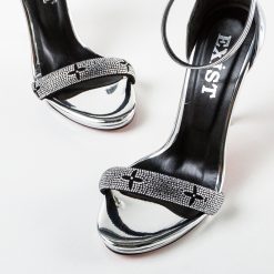 Sandale cu toc Komar Argintii 5